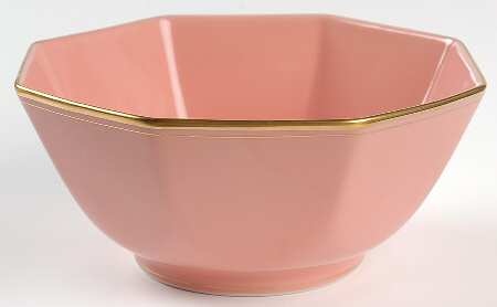 Pavillon Peach Coral 7" Octagonal Vegetable Bowl