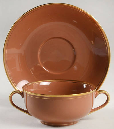 Pavillon Sandalwood Flat Cream Soup Bowl & Saucer Set