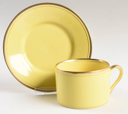 Pavillon Yellow Flat Cup & Saucer Set