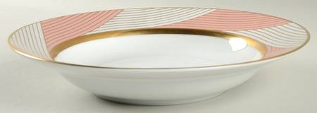 Peach Facette Large Rim Soup Bowl