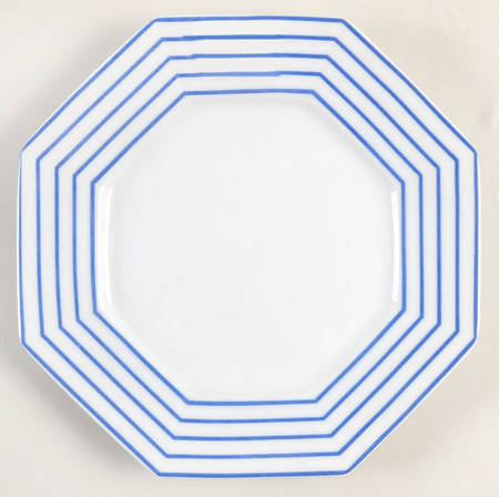 Pin Stripe Blue Bread & Butter Plate
