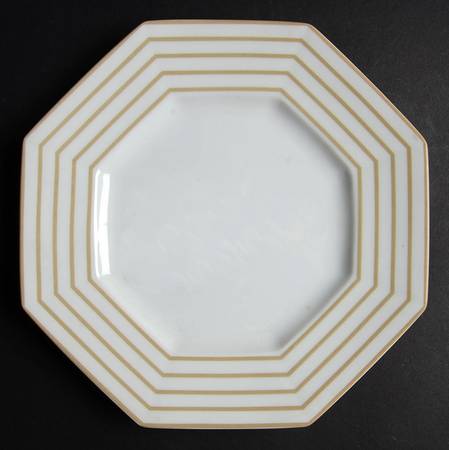 Pin Stripe Buff Salad Plate
