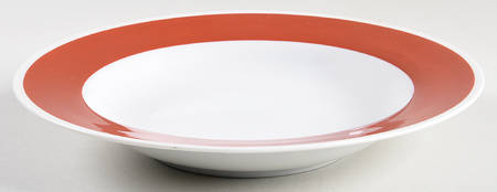 Pin Stripe Terra Cotta Rim Soup Bowl