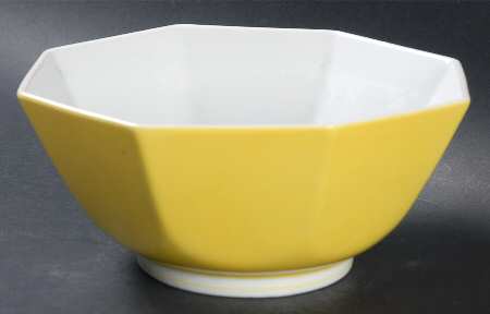 Pin Stripe Yellow 7" Octagonal Vegetable Bowl