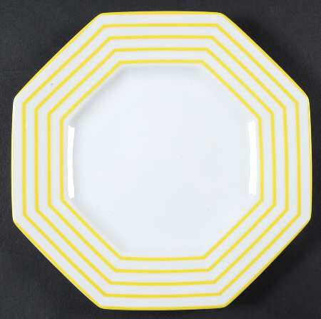 Pin Stripe Yellow Salad Plate