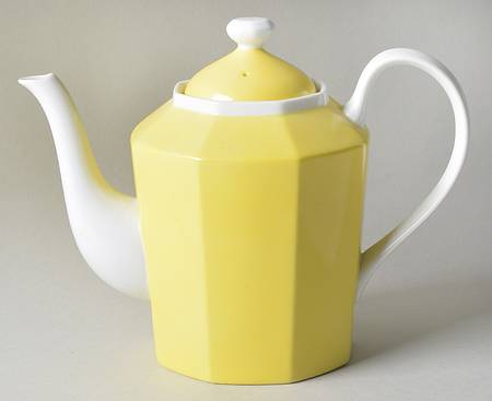 Pin Stripe Yellow Teapot & Lid