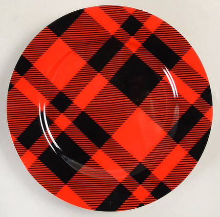 Black and Red Plaid Salad Plate