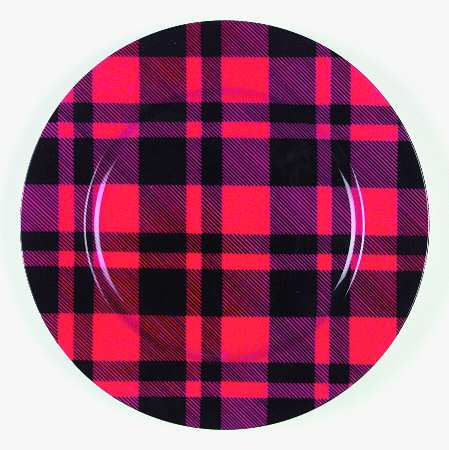 Black and Red Plaid Service Plate (Charger)