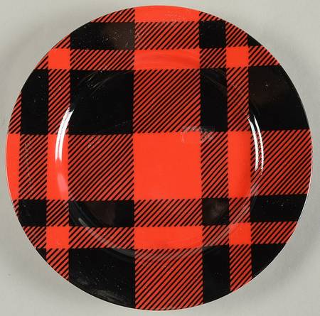 Black and Red Plaid Bread & Butter Plate