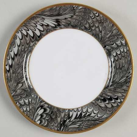Plume D'Or Black Bread & Butter Plate