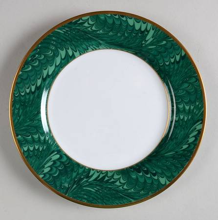 Plume d'Or Teal Green Salad Plate