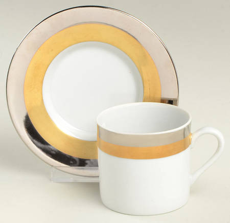 Platine D'Or (Round) Flat Demitasse Cup & Saucer Set