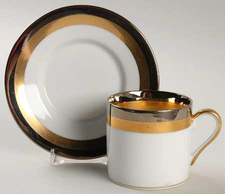 Platine D'Or (Round) Flat Demitasse Cup & Saucer Set