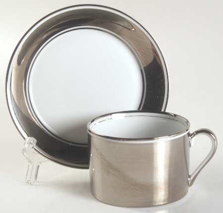 Platinum Rondelet Flat Cup & Saucer Set
