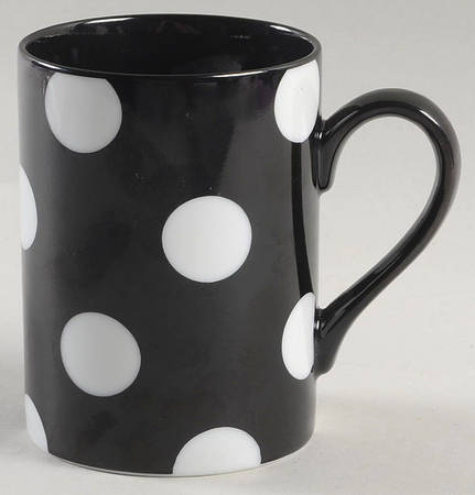 Polka Dots (White Dots on Black) Mug
