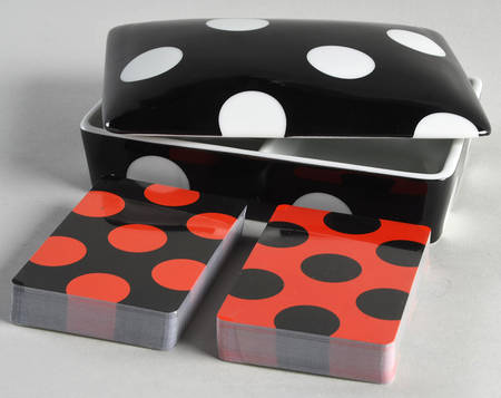 Polka Dots (White Dots on Black) Bridge Set