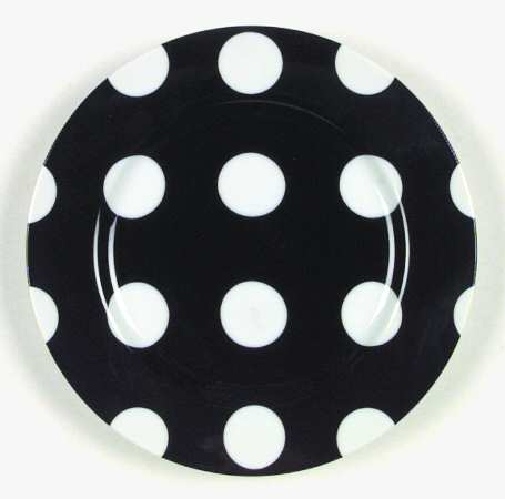 Polka Dots (White Dots on Black) by Fitz &amp; Floyd