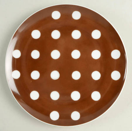 Polka Dots (White Dots on Brown) Salad Plate
