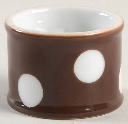 Polka Dots (White Dots on Brown) Napkin Ring