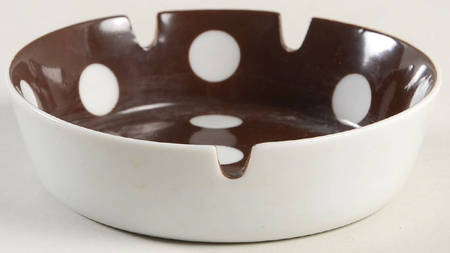 Polka Dots (White Dots on Brown) 4" Ashtray