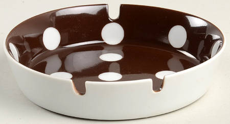 Polka Dots (White Dots on Brown) 5" Ashtray