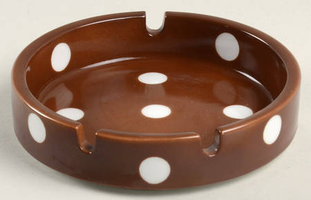 Polka Dots (White Dots on Brown) 4" Ashtray