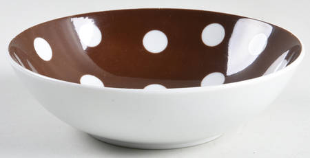Polka Dots (White Dots on Brown) Coupe Cereal Bowl