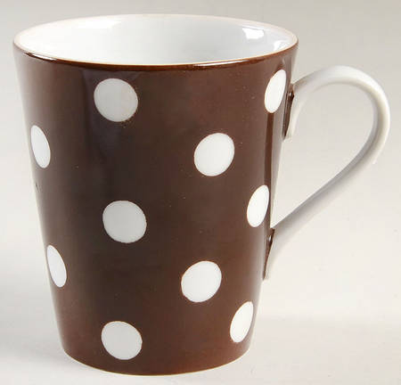 Polka Dots (White Dots on Brown) Mug