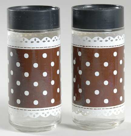 Polka Dots (White Dots on Brown) Salt & Pepper Set