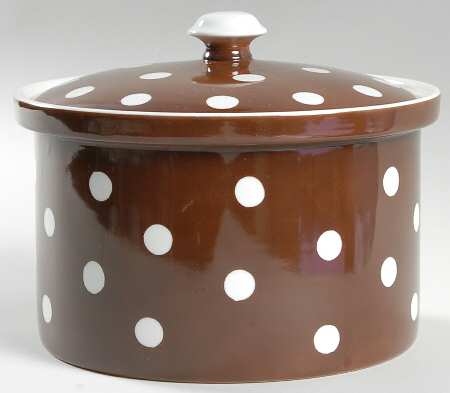 Polka Dots (White Dots on Brown) 2.5 Qt Round Covered Casserole