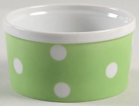 Polka Dots (White Dots on Light Green) Individual Souffle