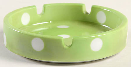 Polka Dots (White Dots on Light Green) Small Ashtray