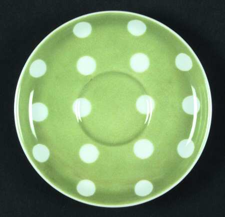 Polka Dots (White Dots on Light Green) by Fitz &amp; Floyd