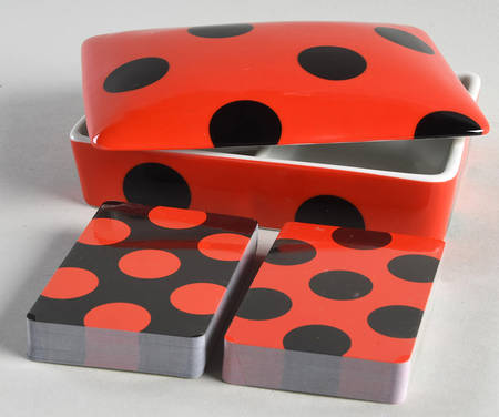 Polka Dots (Black Dots on Red) Bridge Set