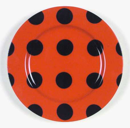 Polka Dots (Black Dots on Red) by Fitz &amp; Floyd