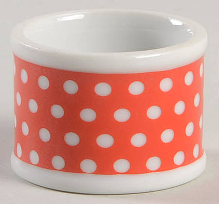 Red Dotted Swiss (Red with Small White Dots) Napkin Ring