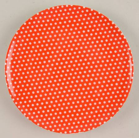 Red Dotted Swiss (Red with Small White Dots) Salad Plate