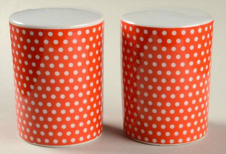 Red Dotted Swiss (Red with Small White Dots) Oversized Salt & Pepper Set