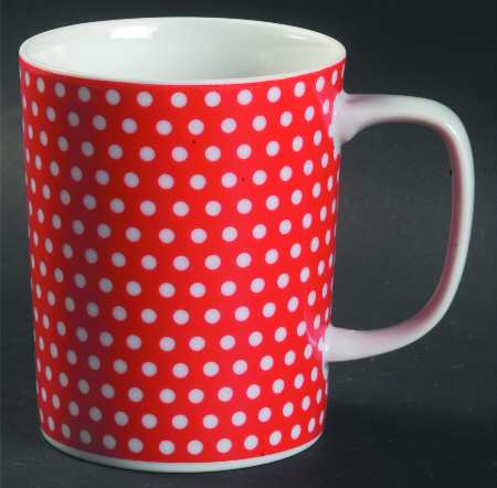 Red Dotted Swiss (Red with Small White Dots) Mug