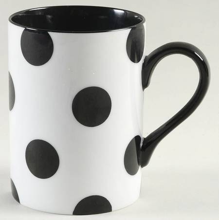 Polka Dots (Black Dots on White) Mug