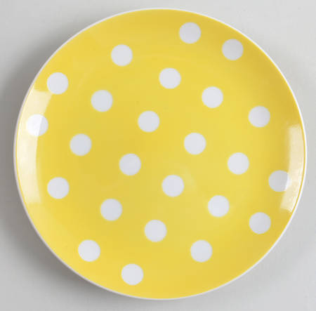 Polka Dots (White Dots on Yellow) Bread & Butter Plate