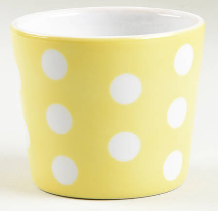 Polka Dots (White Dots on Yellow) 3" Flower Pot No Underplate