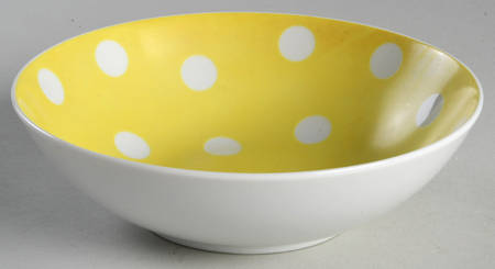 Polka Dots (White Dots on Yellow) Coupe Cereal Bowl