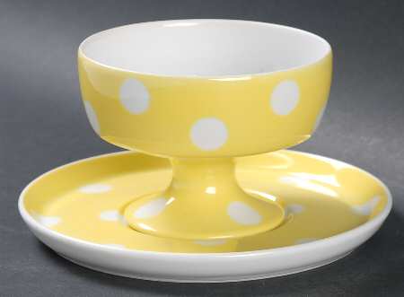 Polka Dots (White Dots on Yellow) (2 Pc) Dessert Set