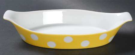 Polka Dots (White Dots on Yellow) 8" Augratin