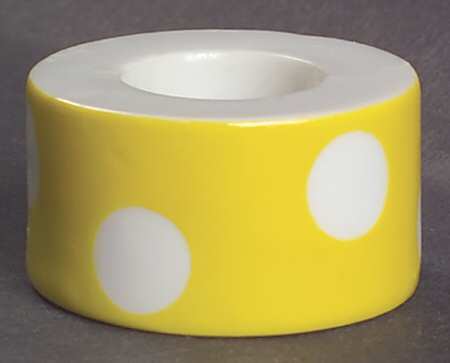 Polka Dots (White Dots on Yellow) 1" Small Candlestick