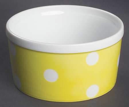 Polka Dots (White Dots on Yellow) Individual Souffle