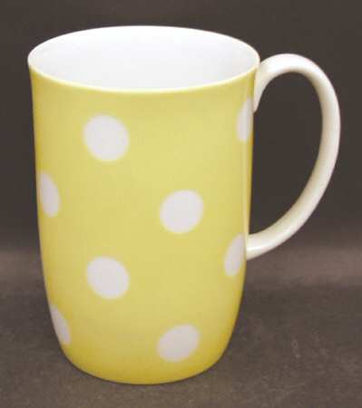 Polka Dots (White Dots on Yellow) Mug
