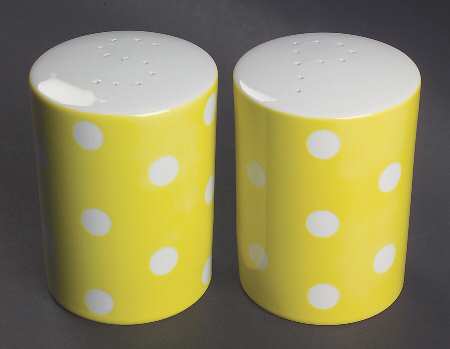 Polka Dots (White Dots on Yellow) Oversized Salt & Pepper Set
