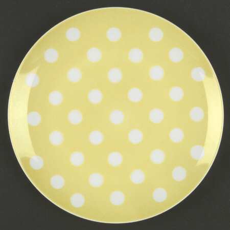 Polka Dots (White Dots on Yellow) Salad Plate